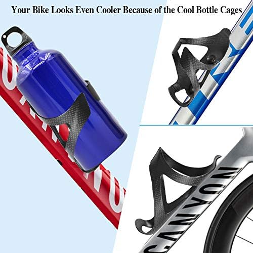 2 Pack Ultra-Light Full Carbon Fiber Water Bottle Cage, Bike Water Bottle Holder Brackets for Road & Mountain Bike