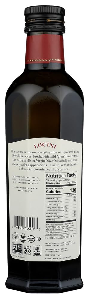 Lucini Italia Organics Select Extra Virgin Olive Oil -- 17 fl oz - 2PC