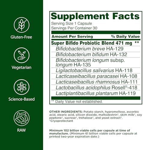 Flora - Super Bifido Plus Probiotic - Daily Probiotic - Supports Gut & Digestive Health - 102 Billion CFU - Bifidobacterium & Lactobacillus Strains