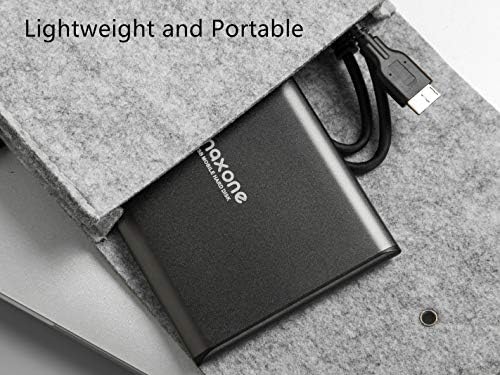 Maxone 1TB Ultra Slim Portable External Hard Drive HDD USB 3.0 Compatible | with PC, Laptop, Charcoal Grey