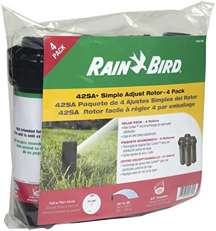 Rain Bird 32SA/4PKS Simple Adjust 32SA Gear Drive Rotor, Adjustable 40° - 360° Pattern, 19' - 32' Spray Distance, 4-Pack