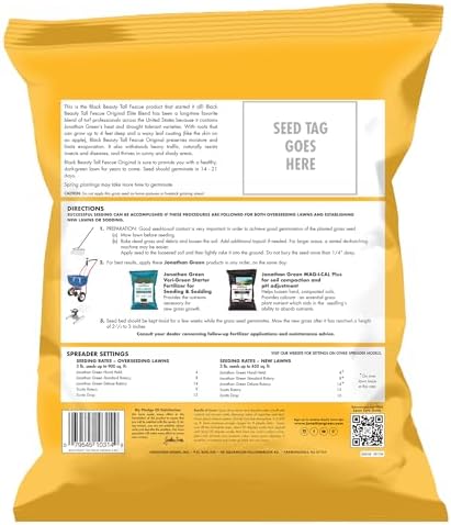 Jonathan Green (10317) Black Beauty Original Grass Seed Blend - Cool Season Lawn Seed (15 lb)