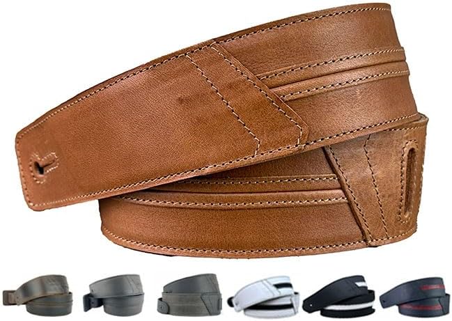 The Original Straight Up Full Grain Padded Leather Guitar Strap - For Electric, Acoustic and Bass Guitars
