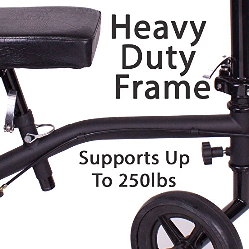 Carex Economy Rolling Knee Walker with Comfortable Padding - Steerable Knee Scooter for Foot Injuries with Hand Brake - Crutch Alternative