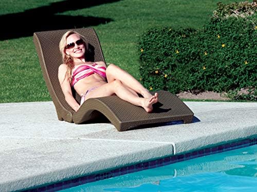 Pool Mate Luxury Swimming Pool Patio Chaise Lounge Chair, White Large