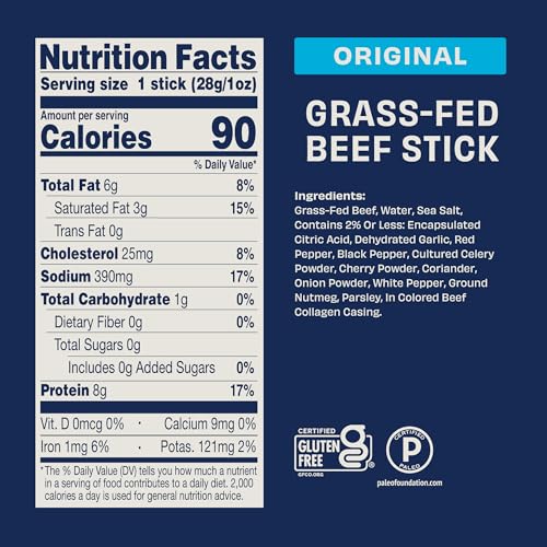 Archer Jerky Beef Sticks, Original, Grass-Fed, Gluten Free - 1 Oz, 18 Pack