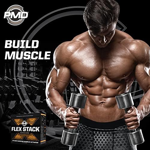 PMD Sports Flex Stack Hardcore 24-Hour Healthy Stack - 90 Capsules | Methyl Andro Hardcore, Z-Test, Increased Muscle Mass Support, Strength Support