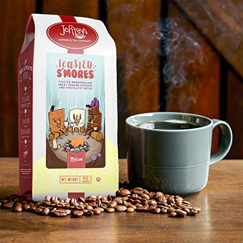 Joffrey's Coffee - Toasted S'Mores, Flavored Coffee, Artisan Medium Roast, Arabica Beans, Marshmallow, Graham Cracker, & Chocolate Flavor, Gluten-Free, No Sugar (Ground, 16 oz)
