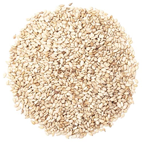 Food to Live Organic Hulled Sesame Seeds, 2 Pounds – Whole Raw White Sesame Seeds, Non-GMO, Kosher, Vegan, Unroasted, Bulk. High in Iron, and Calcium. Perfect for Tahini Paste, Stir-fries, and Salads.