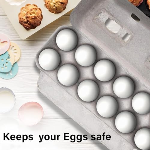 MT Products Blank Natural Pulp Egg Cartons Holds Up to Twelve Eggs 11.50" x 4.2" x 1.25" - Perfect for Chicken Farm (Pack of 15) - Made in the USA