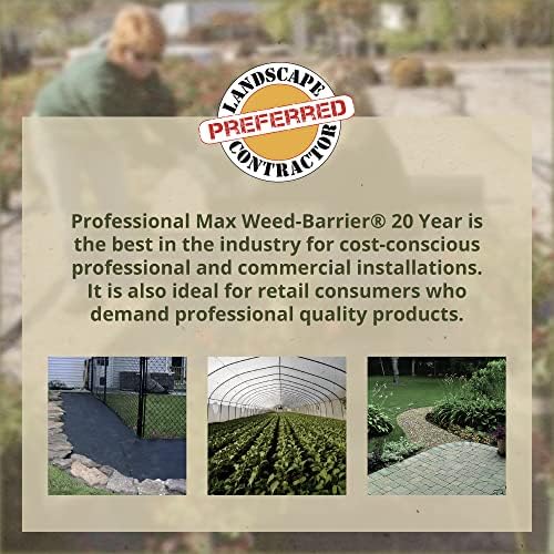 Dewitt Professional Max Weed Barrier Fabric 4.1 oz, Black, 4 x 250 Feet – Heavy-Duty Weed Control and Ground Cover for Gardens, Beds, Mulch, Outdoor Landscaping, and Yard Areas