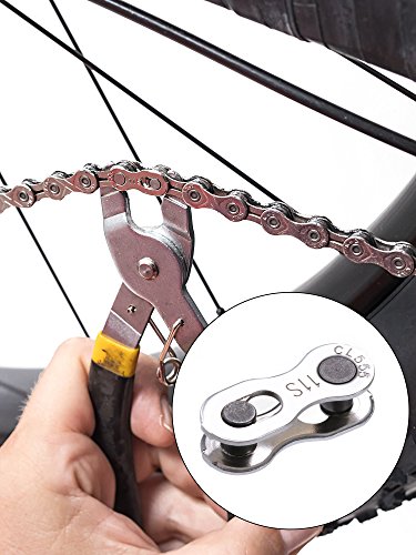 Jovitec 3 Pairs Bicycle Missing Link 11 Speed Chain Reusable Silver Steel Bike Chain Link