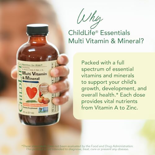 CHILDLIFE ESSENTIALS Kids Multivitamin & Mineral, Mango, 8 Fl Oz (2 Pack) | Vitamins for Kids, Liquid Multivitamin Supplement, Toddler & Baby Wellness, Natural, & Mineral