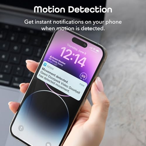 Geeni Smart Video Doorbell, 1080p HD, Motion Detection, Night Vision, Two-Way Audio, Weather-Resistant, Wired Installation