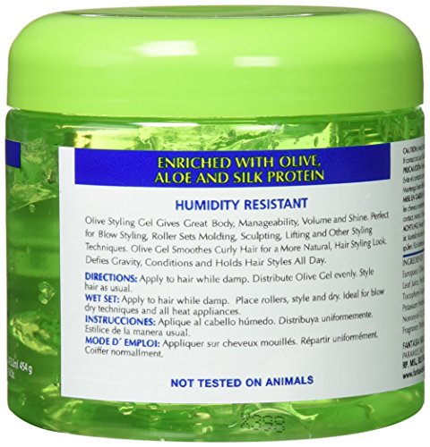 Fantasia Ic Hair Polisher Olive Styling Gel With Sparkle Lites, 16 Oz