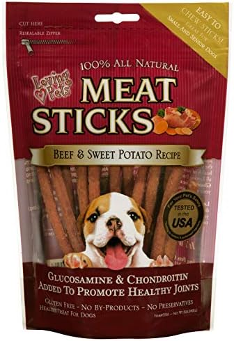 Loving Pets Gourmet Meat Sticks - Sweet Potato and Chicken Recipe, Dog Treats, 8oz