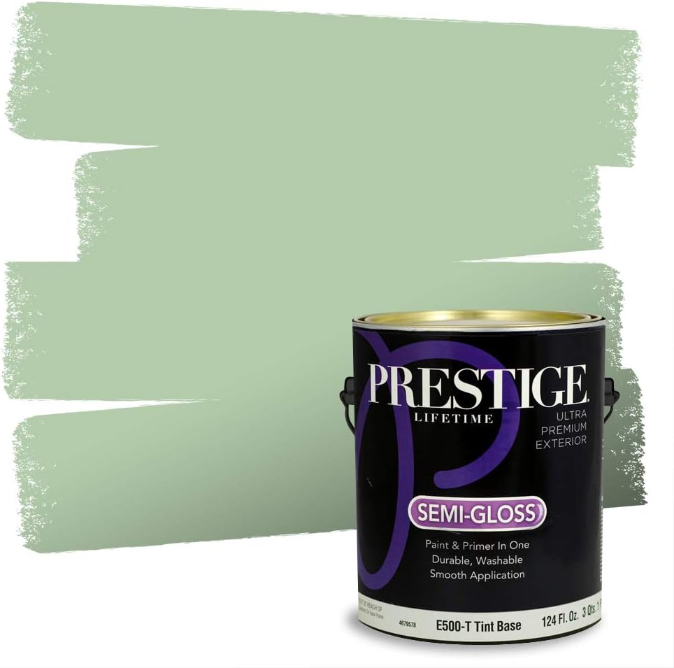 PRESTIGE Paints Exterior Paint and Primer In One, 1-Gallon, Semi-Gloss, Comparable Match of Sherwin Williams* Shamrock*