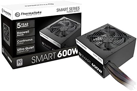 Thermaltake Smart 500W 80+ White Certified PSU, Continuous Power with 120mm Ultra Quiet Cooling Fan, ATX 12V V2.3/EPS 12V Active PFC Power Supply PS-SPD-0500NPCWUS-W