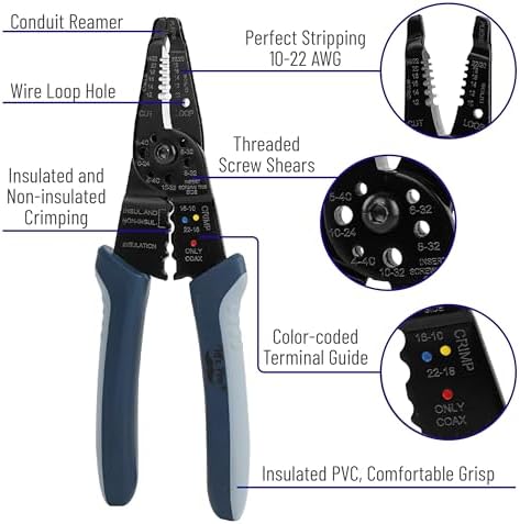 Mr. Pen- Wire Stripper, 8 inch, Wire Cutter, Wire Stripper Crimper