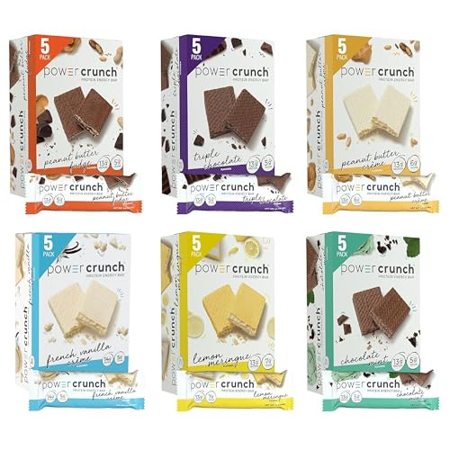 Power Crunch Protein Energy Wafer Bars, Peanut Butter Fudge, 1.4 Ounce (12 Count)