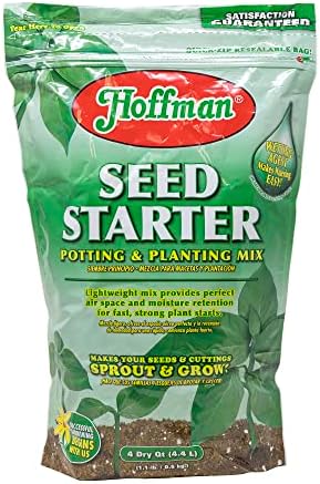 Hoffman INC A H Seed Starter Potting & Planting Mix with Wetting Agent for Moisture Retention, 4qt Bag