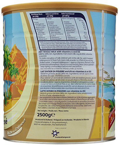 Peak Dry Whole Milk, Rich & Creamy, 2500g
