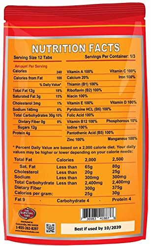 Survival Tabs – Emergency Food Supply – 10-Day Chocolate Tabs, High-Protein | Loaded with 15 key vitamins and minerals for everyday energy needs - fits neatly in backpacks, glove boxes, or pantry shelves