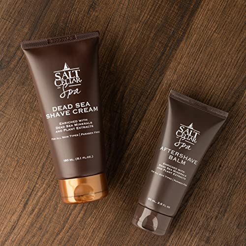 Salt Cellar Dead Sea Aftershave Balm – All-Natural Men’s After Shave with Botanical Extracts. Soothes Razor Burn, Hydrates Skin, and Absorbs Fast. Paraben-free. (Pack of 1, Dead Sea Minerals)