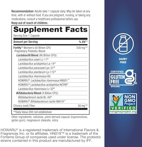 Nature's Way Women's Fortify Extra Strength(1) Pre+Probiotic, 50B CFU, 30ct | Once-Daily Capsule, Potent Multi-Strain Probiotic for Digestive