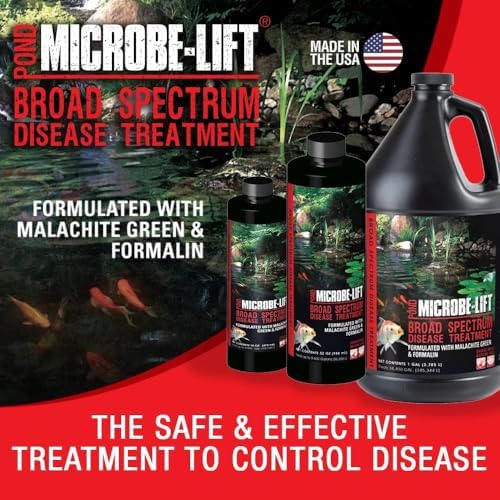 MICROBE-LIFT BSDT16 Broad Spectrum Disease Treatment for Ponds and Outdoor Water Garden, Safe for Live Koi Fish, Goldfish, Plants, and Decor, 16 Fl Oz