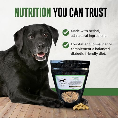 Old Dog Cookie Company Tiny Diabetic Dog Treats | All Natural, 2 Calorie, Vet Approved Pet Snacks | Top Treat for Dogs | Healthy Chews for Large