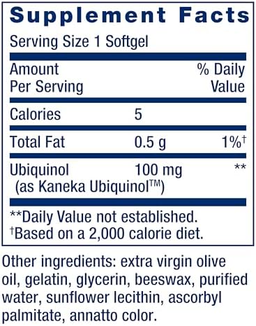 Life Extension Super Ubiquinol CoQ10, Heart Health Supplement, Cell Energy, oxidative Stress Defense, Maximum Absorption, 100 mg, Non-GMO, Gluten-Free