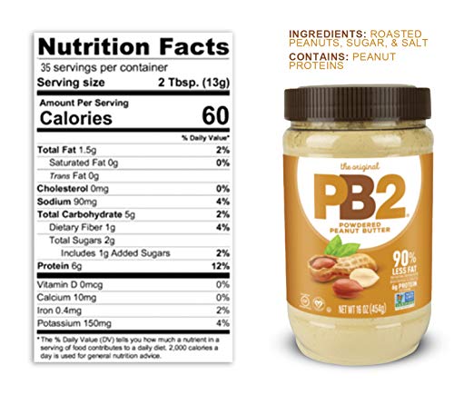 PB2 Powdered Peanut Butter Bundle - Original PB2 and Cocoa PB2 Peanut Butter Powder (Two 16oz Jars)
