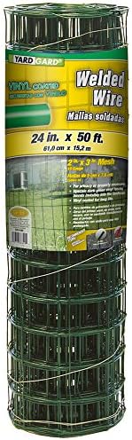 YARDGARD – 2 in. x 3 in. Mesh Welded Wire Fence – 24 in. x 50 ft. 16‑Gauge Green Vinyl Coated Galvanized Steel – for Animal Enclosures