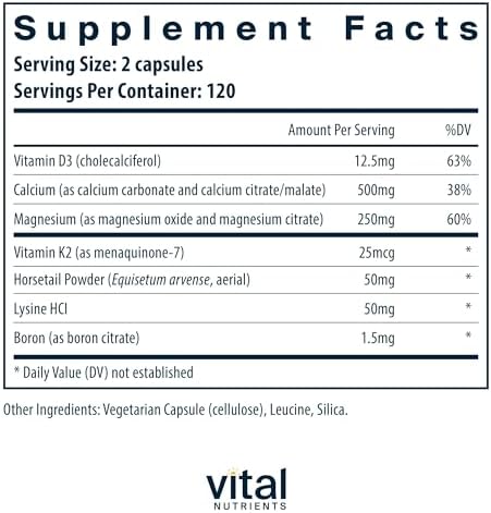 Vital Nutrients Osteo-Nutrients II - Vitamin K2 + D3, Calcium, Boron