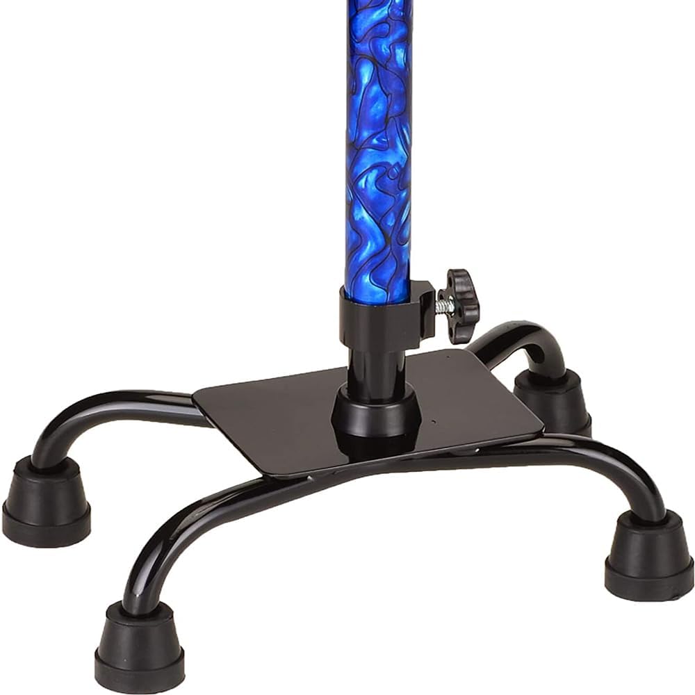 NOVA Designer Quad Cane, Lightweight Four Legged Cane with Soft Grip Handle, Height (for Users 4’11” - 6’4”) & Left or Right Adjustable, Butterflies Design