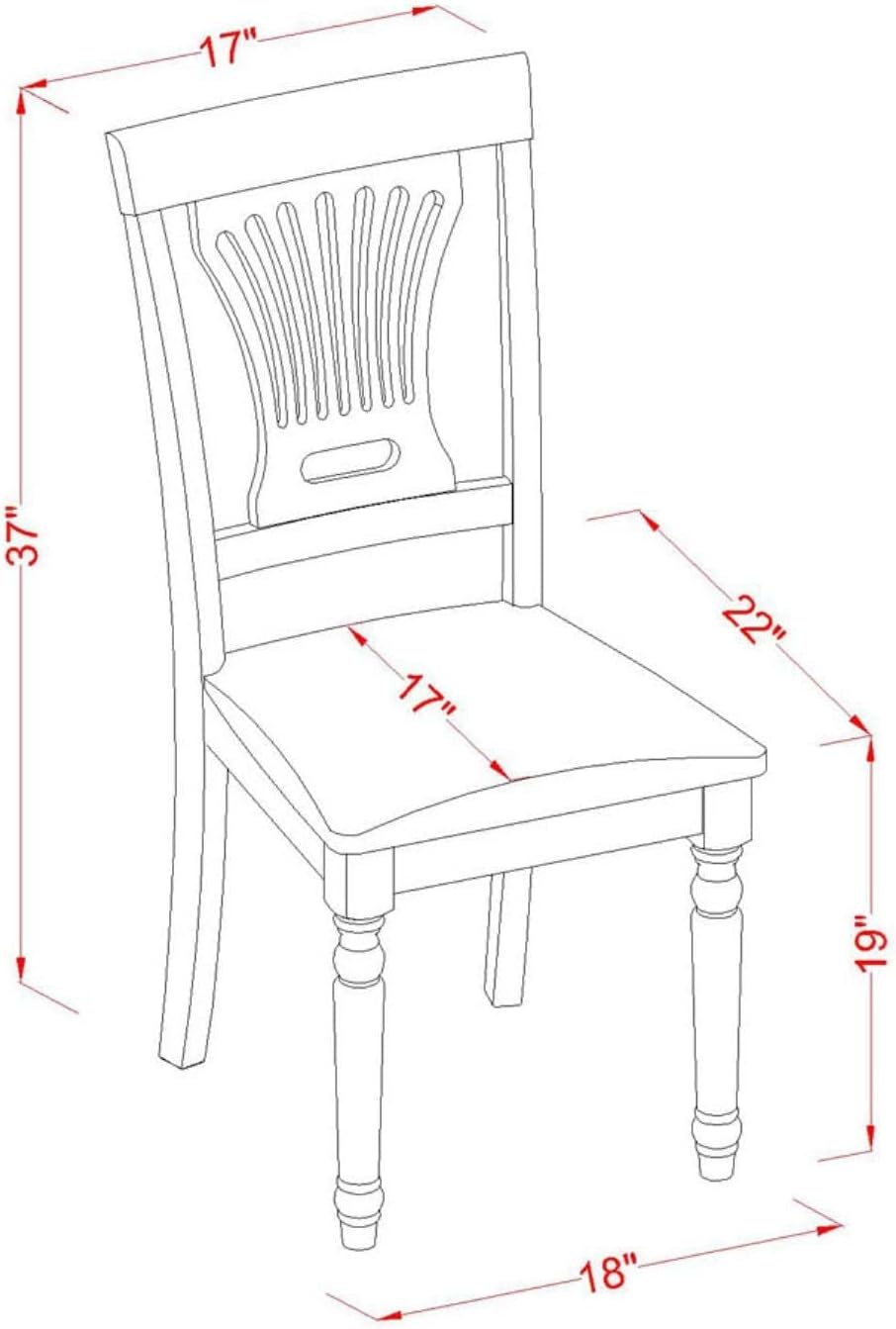 East West Furniture PVC-WHI-C Plainville Kitchen Dining Chairs - Linen Fabric Upholstered Solid Wood Chairs, Set of 2, Buttermilk & Cherry