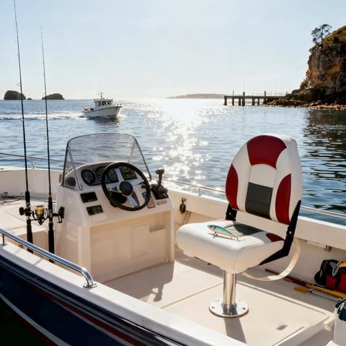 NORTHCAPTAIN Deluxe A Pair of Marine High Back Folding Boat Chair Fishing Boat Seat, for Fishing, Bass/Jon/Pontoon Boat Chairs