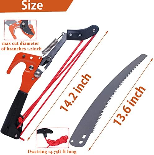 Manual Pole Saw Attachment & Rope Pole Pruner Head, Pole Not Included