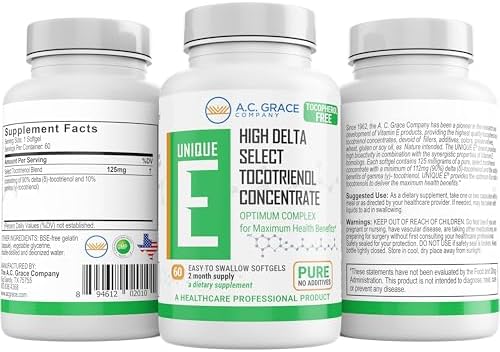 A.C. Grace Company, Unique E Tocotrienols - Tocopherol Free Softgels, 60 Count