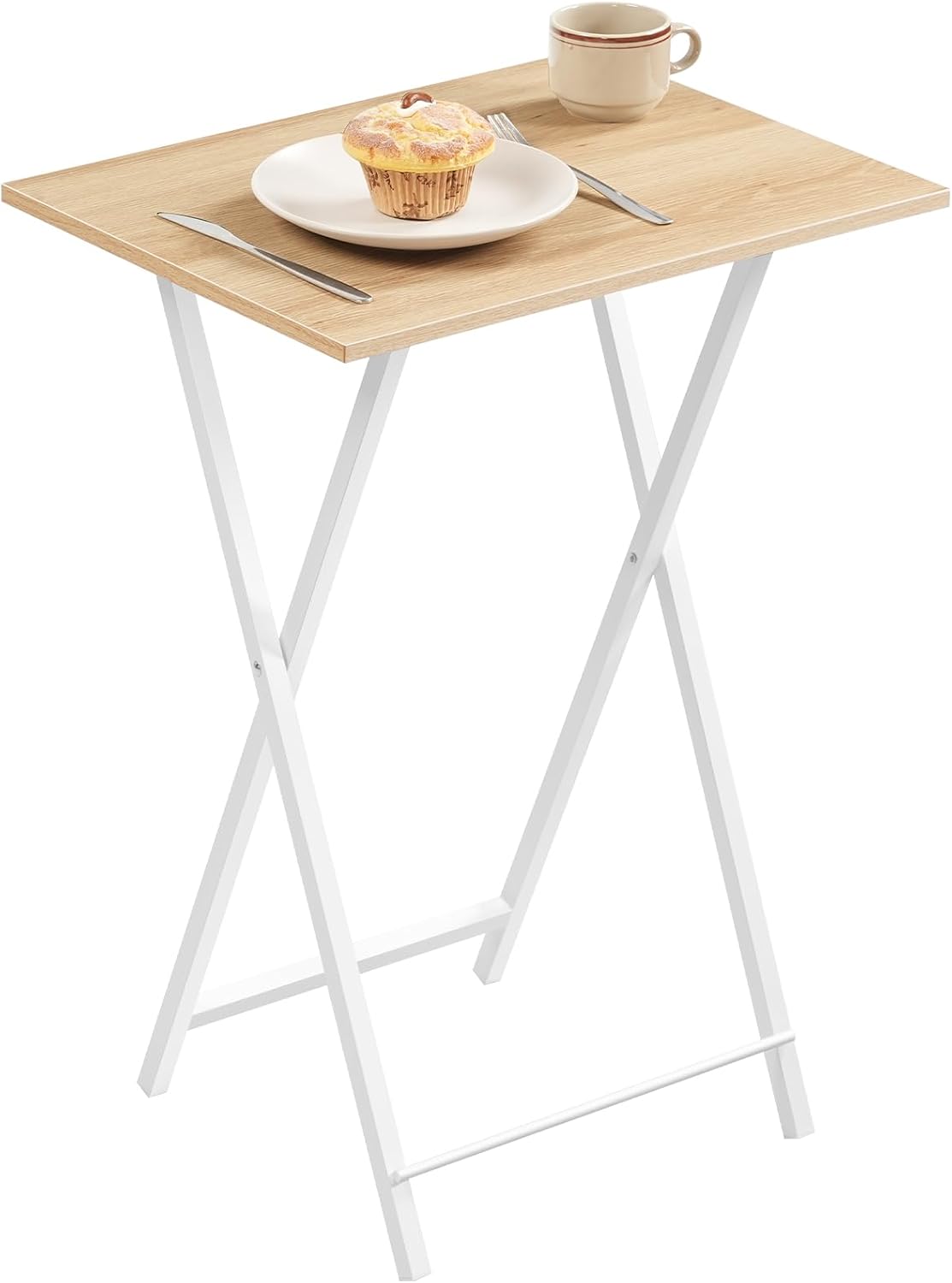 HOOBRO Folding TV Table, TV Tray, Stable Snack Table for Small Space, Portable Sofaside Desk, Easy Assembly and Storage