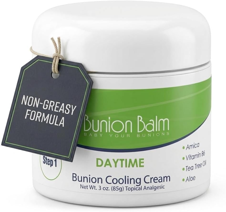 Bunion Balm Day Cream for Sensitive Bunions, Arnica and Menthol, Step 1 | Natural Hallux Valgus Salve for Daily Comfort
