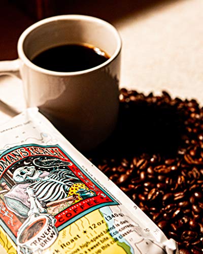 Raven's Brew Coffee Three Peckered Billy Goat, 12 Ounce - Dark Roast - Full Body with a Long Sweet Finish (Organic Ground, 12 oz)