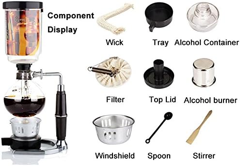 Siphon Coffee Maker Japanese Style Vacuum Glass Siphon Pot Percolators 1-3 Cups Siphon Coffee Maker