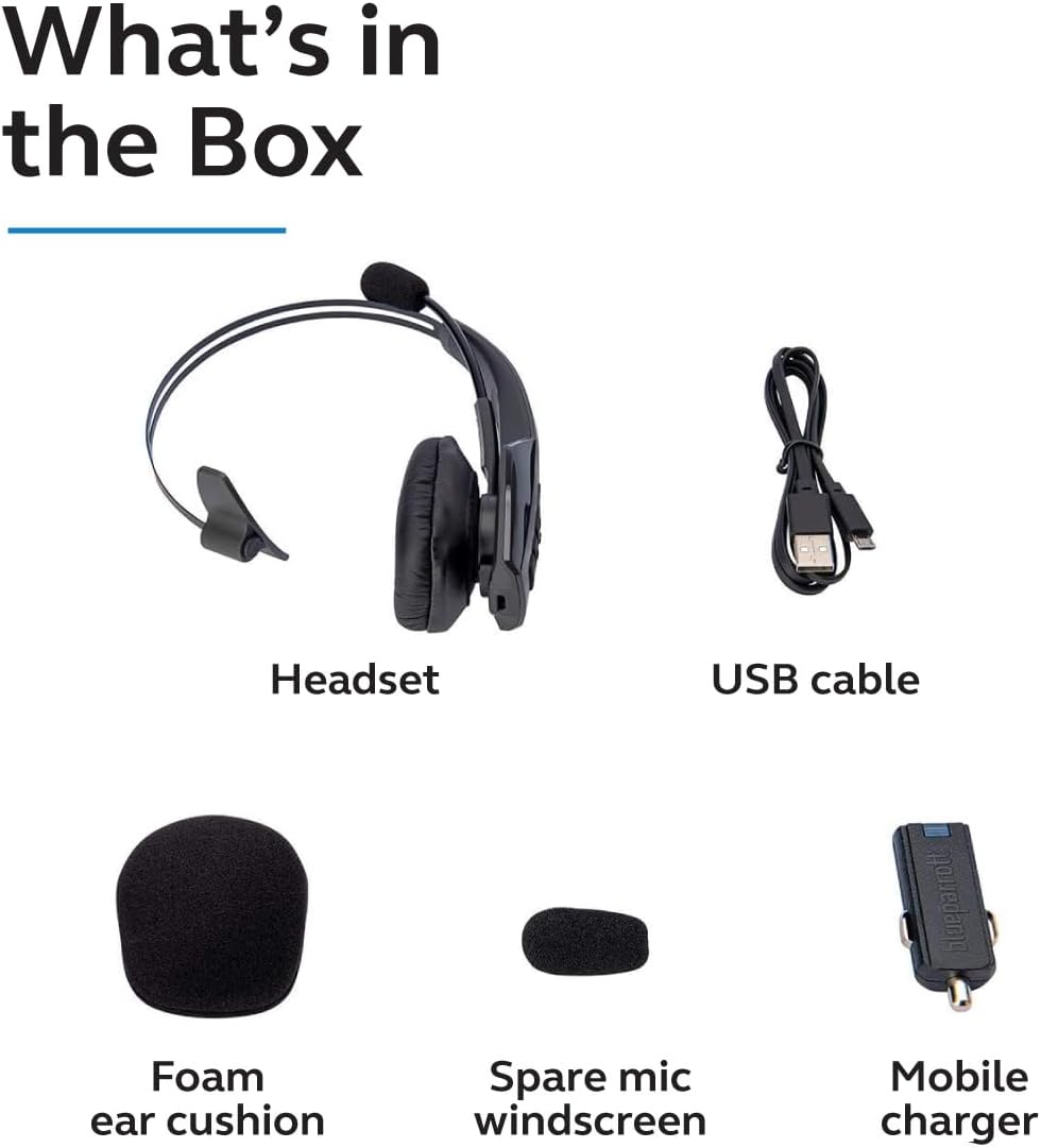 BlueParrott B350-XT Noise Cancelling Bluetooth Headset - Updated Design with Industry Leading Sound & Improved Comfort