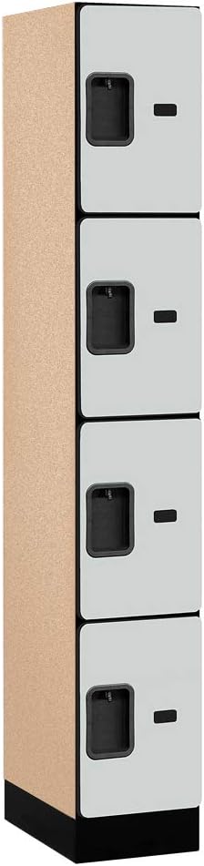 Salsbury Industries Four Tier Designer Wood Locker, Mahogany, 6' 3" x 18"