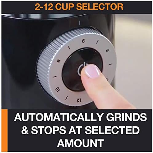 KRUPS Precision Burr Coffee Grinder: 12 Settings, 8 oz Capacity for Drip, French Press, Espresso, Pour Over, Cold Brew - Stainless Steel, 110W, Auto-Stop, Easy Clean - Coffee Grinders for Home Use
