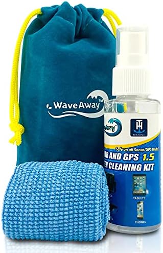 T-H Marine Wave Away Sonar & GPS Screen Cleaner Kit – Ammonia-Free LCD Screen Cleaner with Microfiber Cloth – Drip-Resistant