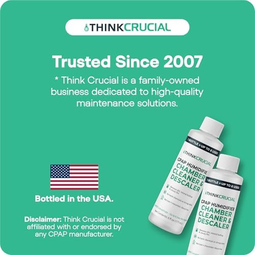 Think Crucial 6x Uses CPAP Cleaner & Descaler for Humidifier Chambers – Super Concentrated Cleaning Descaling Solution for CPAP Water Tanks –