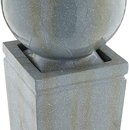 Sphere and Pillar 34 1/4" High LED Outdoor Indoor Large Bubbler Fountain